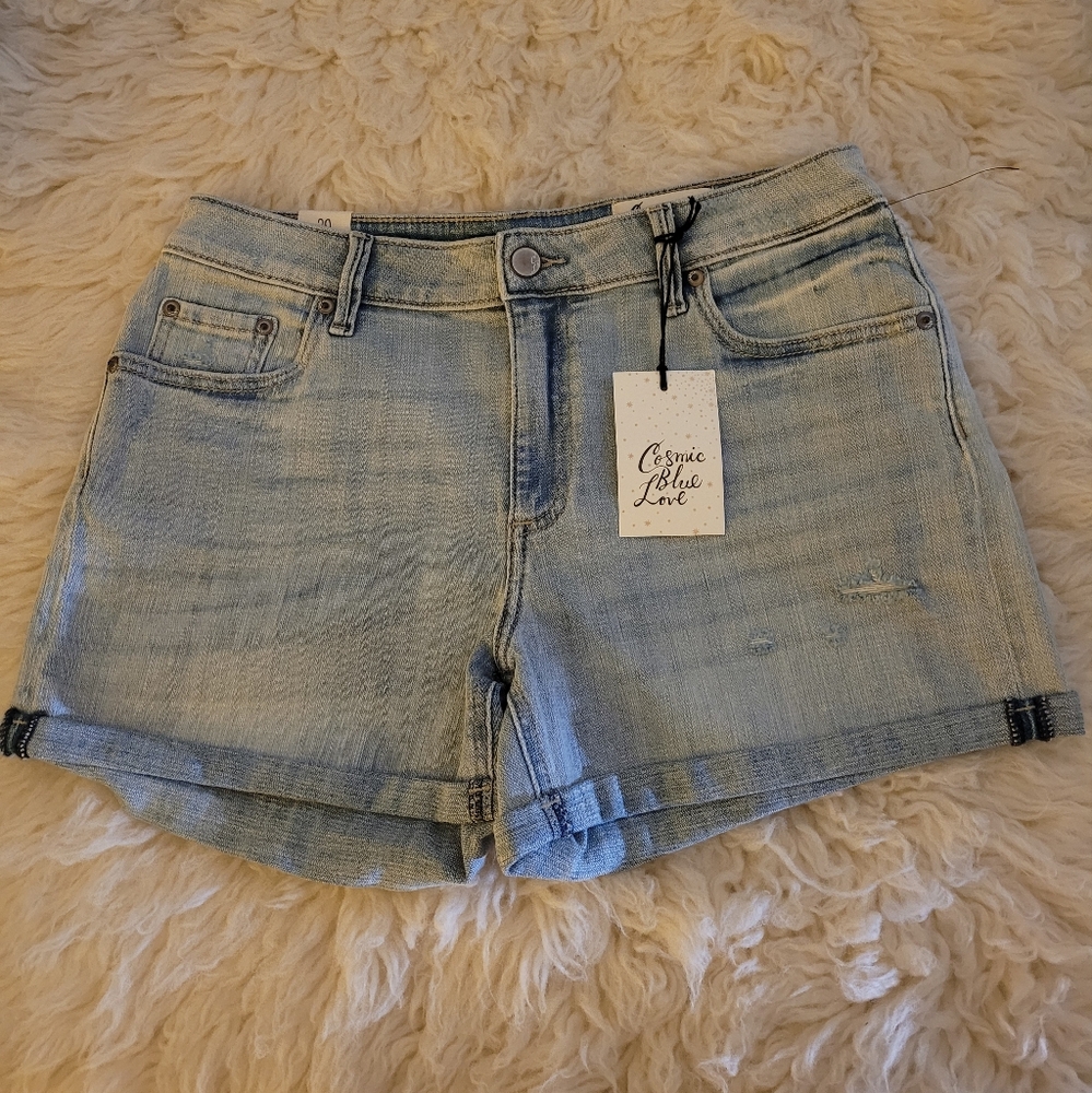 NWT Cosmic Blue Love Jean Shorts